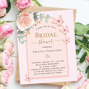 Papier Rose papillons floral nuptiale invitation à la dou