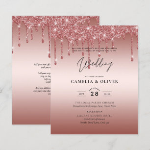 Papier Rose Parties scintillant de goutte d'or Mariage mo