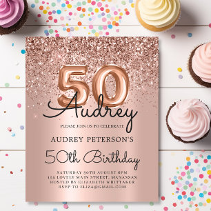 Papier Rose Parties scintillant d'or Budget 50e anniversa