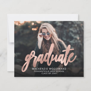 Papier Rose photo budget Gold Script Grad Faire-part