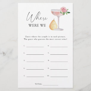 Papier Rose prosecco - Où étions-nous jeu de baby shower 