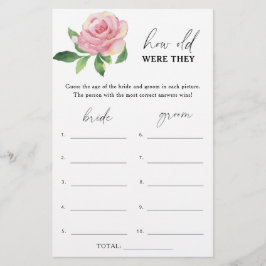 Papier Rose - Quel âge avaient-ils jeu de mariage
