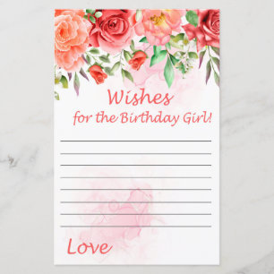 Papier Rose rouge veut la fille d'anniversaire