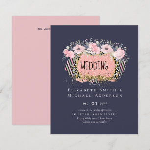 Papier Rosegold MARIAGE Girly rose Parties scintillant fl