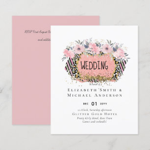 Papier Rosegold MARIAGE Girly rose Parties scintillant fl
