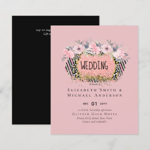 Papier Rosegold MARIAGE Girly rose Parties scintillant fl