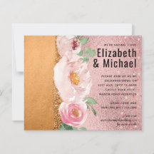 RoseGold Parties scintillant métallique Floral Foi