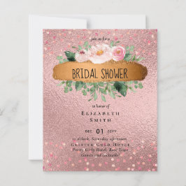 Papier RoseGold Parties scintillant métallique Floral Foi