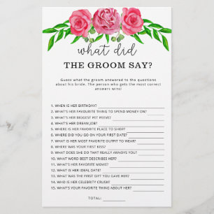 Papier Roses Qu'est-ce que le marié a dit le jeu de la ma
