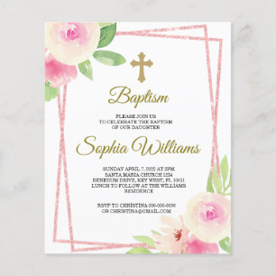 Papier Roses rose et jaune Budget avec cadre rose