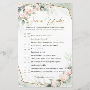 Papier Roses roses roses rousses vertes or Over or Under