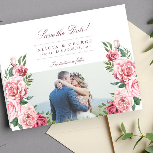 Papier Roses rouges bon marché photo mariage faire part d