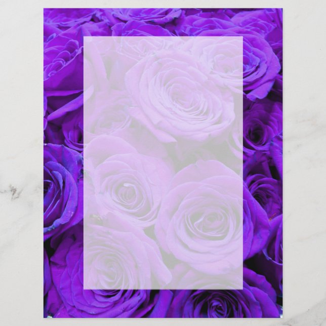 Papier Roses violet romantique, joli bouquet de roses (Devant)