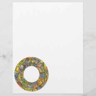 Papier Rouage du zodiaque astrologique céleste vintage