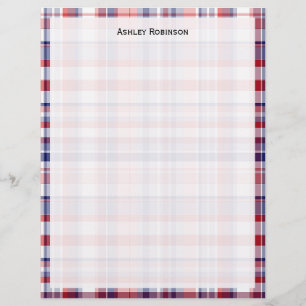 Papier Rouge, Blanc, Bleu Preppy Madras Plaid