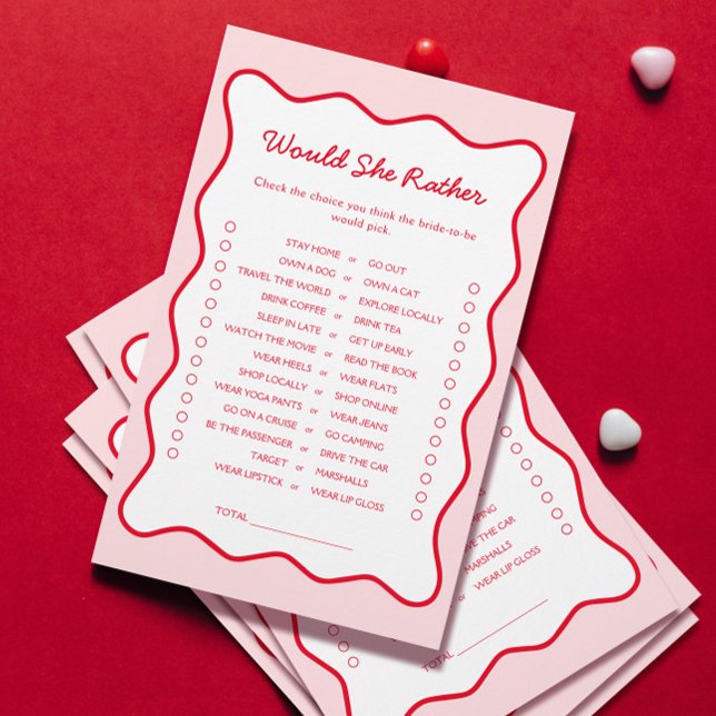 Papier Rouge et rose Elle préfère Fête des mariées jeu (Créateur téléchargé)