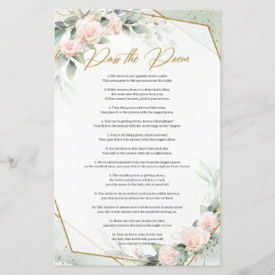 Papier Rouge tendance et or verdoyant Pass The Poem jeu