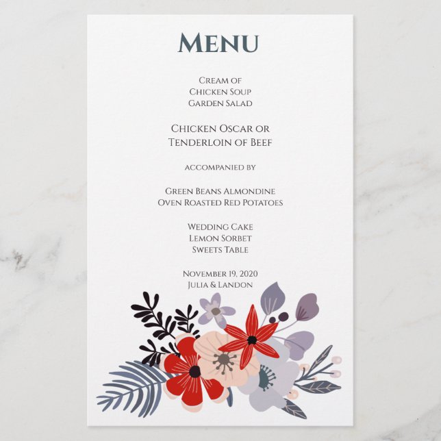 Papier Rouge violet bleu bleu rose rose Mariage (Devant)