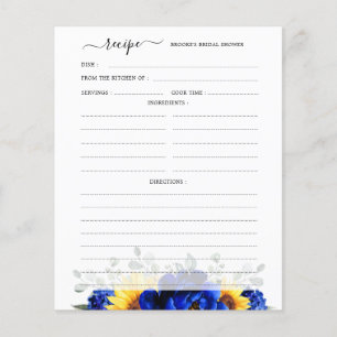 Papier Royal Blue Rustic Sunflower Fête des mariées Recet