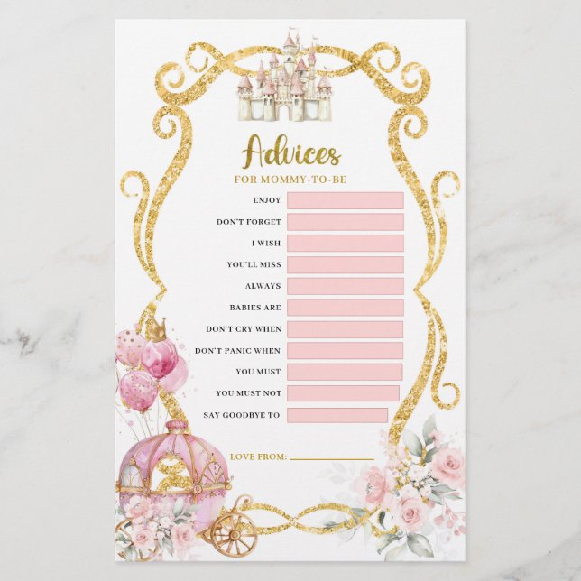 Papier Royal Princess Advices for Mom-to-be Games (Devant)
