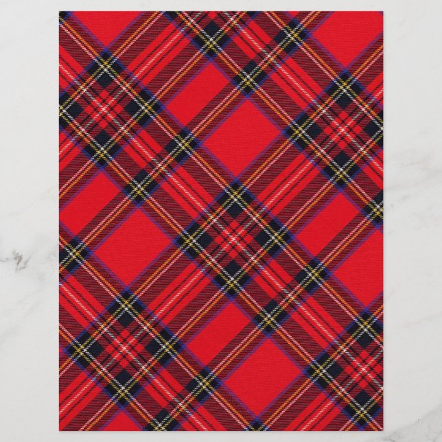 Papier Royal Stewart tartan rouge noir plaid (Devant)