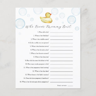 Papier Rubber Ducky Qui Connaît Maman Meilleur