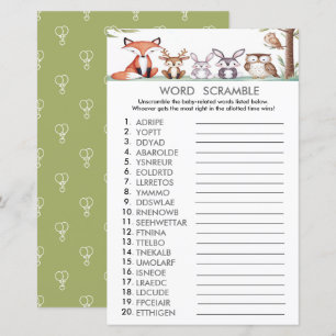 Papier Rubrique de mots Jeux de douches pour animaux de