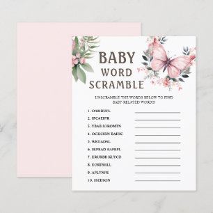 Papier Rubrique Word   Jeu Baby shower papillon rose