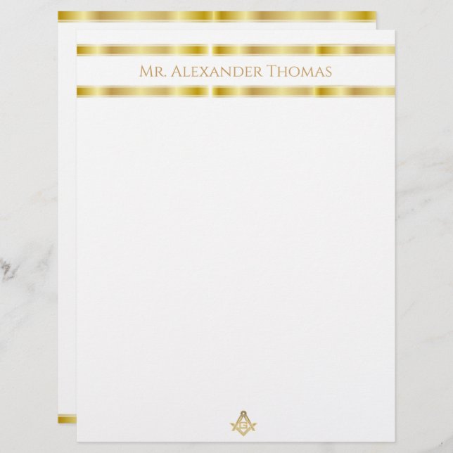 Papier Ruée d'or masonique (Devant / Derrière)