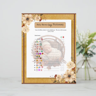 Papier Russe Boho Floral Baby shower Emoji Jeu