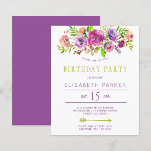 Papier Russe budget floral invitation fête d'anniversaire