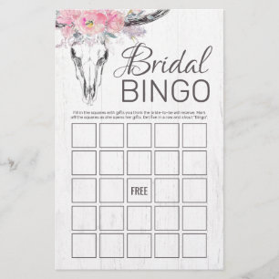 Papier Russe Crâne de vache Boho Floral Bridal Jeu de Bin