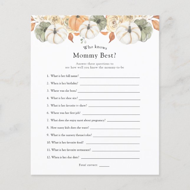 Papier Rustic Automne Qui Connaît Maman Le Mieux (Devant)