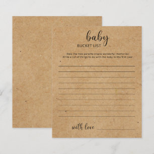 Papier Rustic - Baby bucket liste jeu de baby shower
