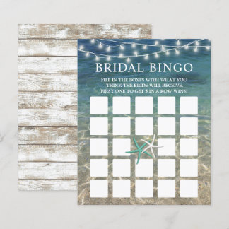 Papier Rustic Beach Starfish Fête des mariées Bingo Jeu