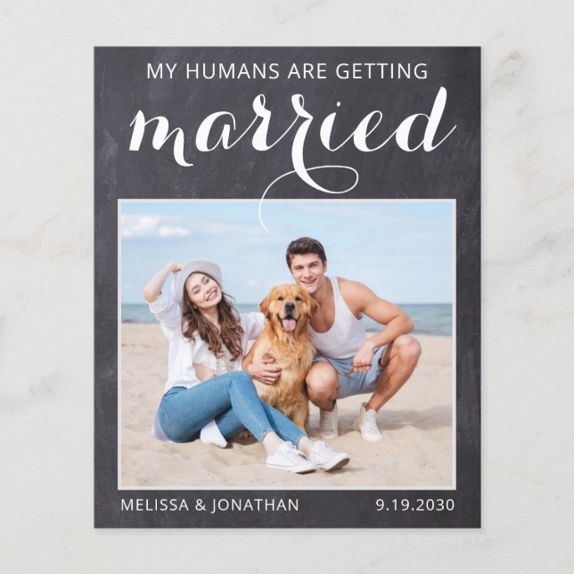 Papier Rustic Chien Mariage Photo Budget Enregistrer La C (Devant)