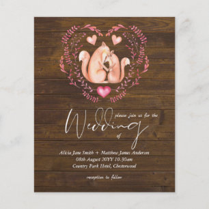 Papier Rustic Fall WOODLAND Renverse Mariages Invitations