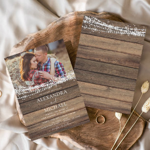 Papier Rustic Farmhouse String Lights Mariage photo