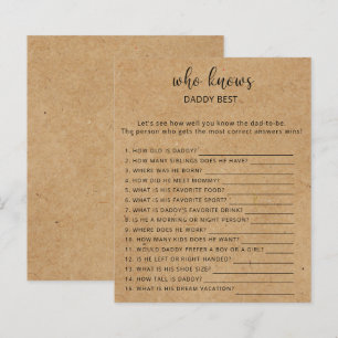 Papier Rustic Game - Qui connaît le mieux DADDY