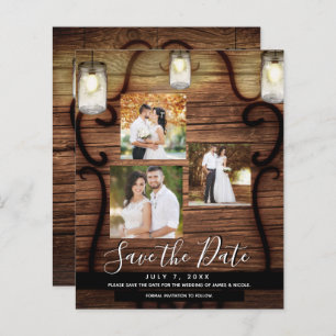 Papier Rustic Hanging Lights Mariage Photo Enregistrer la
