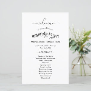 Papier Rustic Mountain Wedding Program