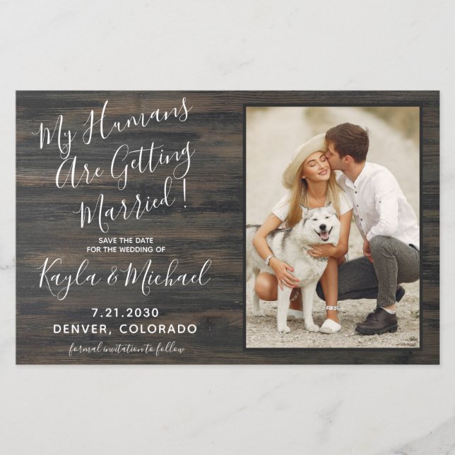 Papier Rustic Pet Mariage Budget Chien Enregistrer Les Ca (Devant)