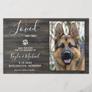 Papier Rustic Pet Photo Budget Chien Mariage Enregistrer 