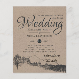 Papier Rustic Rocky Mountains Wedding Invitations Budget