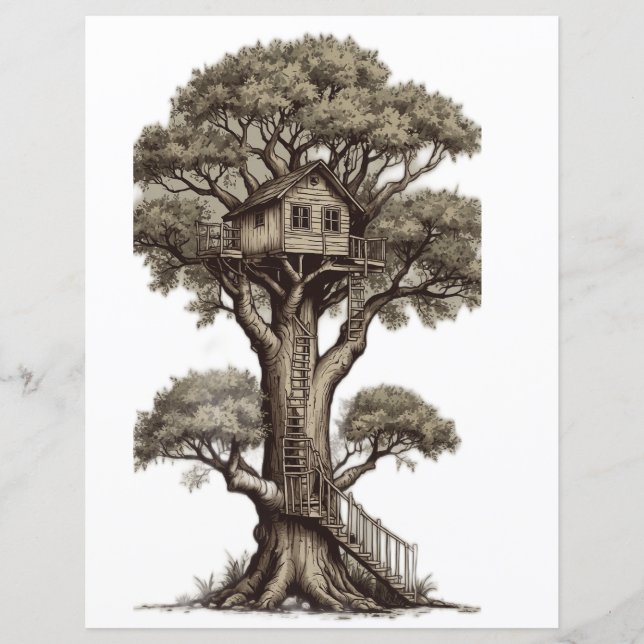 Papier "Rustic Treehouse Retreat" Description : (Devant)