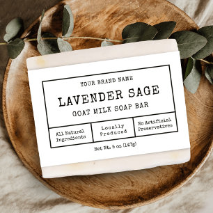 Papier Rustique Apothécaire Noir Blanc Soap Bar Wrap Étiq