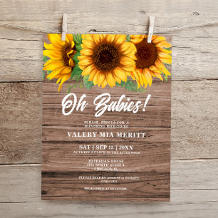 Papier Rustique Automne En Bois Tournesol Oh Baby Douche