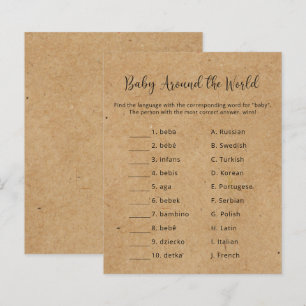Papier Rustique - Baby Around World - Baby shower Game