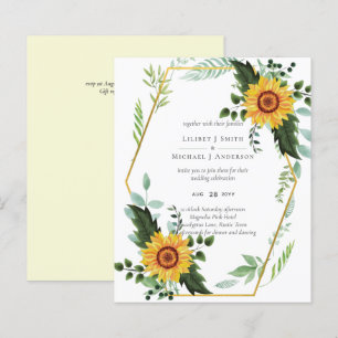 Papier Rustique BOHO Sunflowers Mariage de verdure