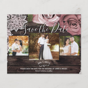 Papier Rustique Bois Dusty Roses roses roses rose Photo E
